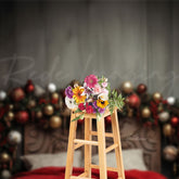 Aperturee - Christmas Balls Bed Headboard Backdrop For Photo